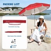 image:imageAMMSUN Chair Umbrella with Universal Clamp Adjustable 47 inches and 360 Swivel amp UPF 50 Protection Portable Sun Umbrella Secure Clip on CampingBeach Chairs Stroller Wheelchair Golf cart Lounger Blue LargesizedRed