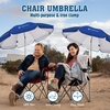image:imageAMMSUN Chair Umbrella with Universal Clamp Adjustable 47 inches and 360 Swivel amp UPF 50 Protection Portable Sun Umbrella Secure Clip on CampingBeach Chairs Stroller Wheelchair Golf cart Lounger Blue LargesizedBlue2 PACK