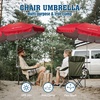 image:imageAMMSUN Chair Umbrella with Universal Clamp Adjustable 47 inches and 360 Swivel amp UPF 50 Protection Portable Sun Umbrella Secure Clip on CampingBeach Chairs Stroller Wheelchair Golf cart Lounger Blue LargesizedRed2 PACK