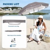 image:imageAMMSUN Chair Umbrella with Universal Clamp Adjustable 47 inches and 360 Swivel amp UPF 50 Protection Portable Sun Umbrella Secure Clip on CampingBeach Chairs Stroller Wheelchair Golf cart Lounger Blue LargesizedGrey2 PACK