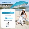 image:imageAMMSUN Chair Umbrella with Universal Clamp Adjustable 47 inches and 360 Swivel amp UPF 50 Protection Portable Sun Umbrella Secure Clip on CampingBeach Chairs Stroller Wheelchair Golf cart Lounger Blue LargesizedLight Blue