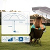 image:imageAMMSUN Chair Umbrella with Universal Clamp Adjustable 47 inches and 360 Swivel amp UPF 50 Protection Portable Sun Umbrella Secure Clip on CampingBeach Chairs Stroller Wheelchair Golf cart Lounger Blue LargesizedGrey2 PACK