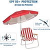image:imageAMMSUN Chair Umbrella with Universal Clamp Adjustable 47 inches and 360 Swivel amp UPF 50 Protection Portable Sun Umbrella Secure Clip on CampingBeach Chairs Stroller Wheelchair Golf cart Lounger Blue LargesizedRed