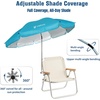 image:imageAMMSUN Chair Umbrella with Universal Clamp Adjustable 47 inches and 360 Swivel amp UPF 50 Protection Portable Sun Umbrella Secure Clip on CampingBeach Chairs Stroller Wheelchair Golf cart Lounger Blue LargesizedLight Blue