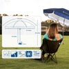 image:imageAMMSUN Chair Umbrella with Universal Clamp Adjustable 47 inches and 360 Swivel amp UPF 50 Protection Portable Sun Umbrella Secure Clip on CampingBeach Chairs Stroller Wheelchair Golf cart Lounger Blue LargesizedNavy Blue