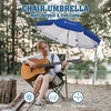 image:imageAMMSUN Chair Umbrella with Universal Clamp Adjustable 47 inches and 360 Swivel amp UPF 50 Protection Portable Sun Umbrella Secure Clip on CampingBeach Chairs Stroller Wheelchair Golf cart Lounger Blue LargesizedBlue