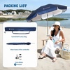 image:imageAMMSUN Chair Umbrella with Universal Clamp Adjustable 47 inches and 360 Swivel amp UPF 50 Protection Portable Sun Umbrella Secure Clip on CampingBeach Chairs Stroller Wheelchair Golf cart Lounger Blue LargesizedNavy Blue