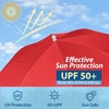 image:imageAMMSUN Chair Umbrella with Universal Clamp Adjustable 47 inches and 360 Swivel amp UPF 50 Protection Portable Sun Umbrella Secure Clip on CampingBeach Chairs Stroller Wheelchair Golf cart Lounger Blue LargesizedRed