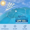 image:imageAMMSUN Shade Umbrella Premium Portable Umbrella with Stand 65ft Lightweight Free Standing Canopy for Sporting Games Adjustable Instant Sun Protection and Easy to Carry OrangeLight Blue