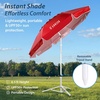 image:imageAMMSUN Shade Umbrella Premium Portable Umbrella with Stand 65ft Lightweight Free Standing Canopy for Sporting Games Adjustable Instant Sun Protection and Easy to Carry OrangeRed