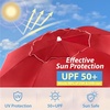 image:imageAMMSUN Shade Umbrella Premium Portable Umbrella with Stand 65ft Lightweight Free Standing Canopy for Sporting Games Adjustable Instant Sun Protection and Easy to Carry OrangeRed