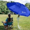 image:imageAMMSUN Shade Umbrella Premium Portable Umbrella with Stand 65ft Lightweight Free Standing Canopy for Sporting Games Adjustable Instant Sun Protection and Easy to Carry OrangeBlue