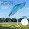 image:imageAMMSUN Shade Umbrella Premium Portable Umbrella with Stand 65ft Lightweight Free Standing Canopy for Sporting Games Adjustable Instant Sun Protection and Easy to Carry OrangeLight Blue