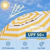 image:imageAMMSUN Shade Umbrella Premium Portable Umbrella with Stand 65ft Lightweight Free Standing Canopy for Sporting Games Adjustable Instant Sun Protection and Easy to Carry OrangeStripe Yellow