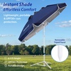 image:imageAMMSUN Shade Umbrella Premium Portable Umbrella with Stand 65ft Lightweight Free Standing Canopy for Sporting Games Adjustable Instant Sun Protection and Easy to Carry TurquoiseNavy Blue