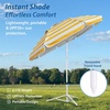 image:imageAMMSUN Shade Umbrella Premium Portable Umbrella with Stand 65ft Lightweight Free Standing Canopy for Sporting Games Adjustable Instant Sun Protection and Easy to Carry OrangeStripe Yellow