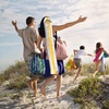 image:imageAMMSUN Shade Umbrella Premium Portable Umbrella with Stand 65ft Lightweight Free Standing Canopy for Sporting Games Adjustable Instant Sun Protection and Easy to Carry OrangeStripe Yellow