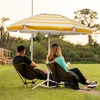 image:imageAMMSUN Shade Umbrella Premium Portable Umbrella with Stand 65ft Lightweight Free Standing Canopy for Sporting Games Adjustable Instant Sun Protection and Easy to Carry OrangeStripe Yellow