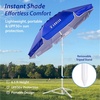image:imageAMMSUN Shade Umbrella Premium Portable Umbrella with Stand 65ft Lightweight Free Standing Canopy for Sporting Games Adjustable Instant Sun Protection and Easy to Carry OrangeBlue
