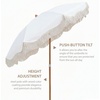 image:imageAMMSUN Upgraded Boho Fringe Umbrella 65ft Canvas UmbrellaAntique White
