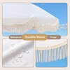 image:imageAMMSUN Upgraded Boho Fringe Umbrella 65ft Canvas UmbrellaAntique White