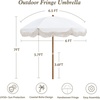 image:imageAMMSUN Upgraded Boho Fringe Umbrella 65ft Canvas UmbrellaAntique White