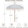 image:imageAMMSUN Upgraded Boho Fringe Umbrella 65ft Canvas UmbrellaNavy Blue Stripes