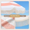 image:imageAMMSUN Upgraded Boho Fringe Umbrella 65ft Canvas UmbrellaPink Stripes