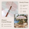image:imageAMMSUN Upgraded Boho Fringe Umbrella 65ft Canvas UmbrellaPink Stripes