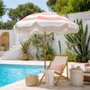 image:imageAMMSUN Upgraded Boho Fringe Umbrella 65ft Canvas UmbrellaPink Stripes