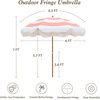 image:imageAMMSUN Upgraded Boho Fringe Umbrella 65ft Canvas UmbrellaPink Stripes