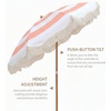 image:imageAMMSUN Upgraded Boho Fringe Umbrella 65ft Canvas UmbrellaPink Stripes