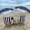 image:imageAMMSUN XL Chair Umbrella with Universal Clamp Adjustable 47 inches and 360degree Swivel UPF 50 Portable Clamp on Camping or Beach Chair Stroller Wheelchair Golf cart Bright Blue 2 PACKNavy Blue2 PACK