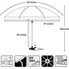 image:imageAMMSUN XL Chair Umbrella with Universal Clamp Adjustable 47 inches and 360degree Swivel UPF 50 Portable Clamp on Camping or Beach Chair Stroller Wheelchair Golf cart Bright Blue 2 PACKNavy