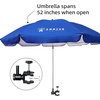 image:imageAMMSUN XL Chair Umbrella with Universal Clamp Adjustable 47 inches and 360degree Swivel UPF 50 Portable Clamp on Camping or Beach Chair Stroller Wheelchair Golf cart Bright Blue 2 PACKNavy