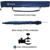 image:imageAMMSUN XL Chair Umbrella with Universal Clamp Adjustable 47 inches and 360degree Swivel UPF 50 Portable Clamp on Camping or Beach Chair Stroller Wheelchair Golf cart Bright Blue 2 PACKNavy Blue
