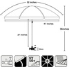 image:imageAMMSUN XL Chair Umbrella with Universal Clamp Adjustable 47 inches and 360degree Swivel UPF 50 Portable Clamp on Camping or Beach Chair Stroller Wheelchair Golf cart Bright Blue 2 PACKNavy Blue