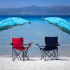 image:imageAMMSUN XL Chair Umbrella with Universal Clamp Adjustable 47 inches and 360degree Swivel UPF 50 Portable Clamp on Camping or Beach Chair Stroller Wheelchair Golf cart Bright Blue 2 PACKBright Blue2 PACK