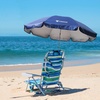 image:imageAMMSUN XL Chair Umbrella with Universal Clamp Adjustable 47 inches and 360degree Swivel UPF 50 Portable Clamp on Camping or Beach Chair Stroller Wheelchair Golf cart Bright Blue 2 PACKNavy Blue
