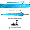 image:imageAMMSUN XL Chair Umbrella with Universal Clamp Adjustable 47 inches and 360degree Swivel UPF 50 Portable Clamp on Camping or Beach Chair Stroller Wheelchair Golf cart Bright Blue 2 PACKBright Blue2 PACK