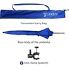 image:imageAMMSUN XL Chair Umbrella with Universal Clamp Adjustable 47 inches and 360degree Swivel UPF 50 Portable Clamp on Camping or Beach Chair Stroller Wheelchair Golf cart Bright Blue 2 PACKNavy