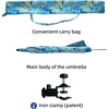 image:imageAMMSUN XL Chair Umbrella with Universal Clamp Adjustable 52 inches and 360degree Swivel UPF 50 Portable Clamp on Camping or Beach Chair Stroller Wheelchair Vibrant Flowers Largesized