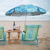 image:imageAMMSUN XL Chair Umbrella with Universal Clamp Adjustable 52 inches and 360degree Swivel UPF 50 Portable Clamp on Camping or Beach Chair Stroller Wheelchair Vibrant Flowers Largesized