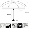 image:imageAMMSUN XL Chair Umbrella with Universal Clamp Adjustable 52 inches and 360degree Swivel UPF 50 Portable Clamp on Camping or Beach Chair Stroller Wheelchair Golf cart Sharks Largesized