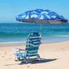 image:imageAMMSUN XL Chair Umbrella with Universal Clamp Adjustable 52 inches and 360degree Swivel UPF 50 Portable Clamp on Camping or Beach Chair Stroller Wheelchair Golf cart Sharks Largesized