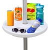 image:imageAMMSUN 13 Beach Umbrella Table Tray Teal for Beach Patio Garden Swimming Pool with Cup Holders Snack Compartments TealA White