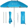 image:imageAMMSUN 6ft Folded Portable Travel Beach Umbrella with Sand Anchor Tilt Air vent UPF 50UV Protection Fit In Suitcase Compact Foldable Telescopic umbrellas for Patio Garden Beach Pool Sky Blue65ft Light Blue