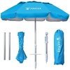 image:imageAMMSUN 6ft Folded Portable Travel Beach Umbrella with Sand Anchor Tilt Air vent UPF 50UV Protection Fit In Suitcase Compact Foldable Telescopic umbrellas for Patio Garden Beach Pool Sky Blue6ft Light Blue