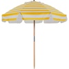 image:imageAMMSUN 75ft High Wind Beach Umbrella with Air Vent amp Ash Wood PoleB Yellow White
