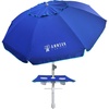 image:imageAMMSUN 7ft Heavy Duty High Wind Beach Umbrella with sand anchor Builtin Table Tray Vent Tilt Pole UPF 50 Windproof Portable Outdoor Umbrellas Carry Bag for Patio Garden Pool Backyard stripeBlue Navy